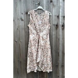 Davis‎ & Dani Snake Print Twist Front Sleeveless Midi Dress 2XL